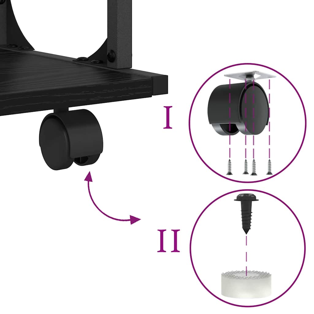 Printer Stand Black Oak-Look 41 x 28 x 33.5 cm