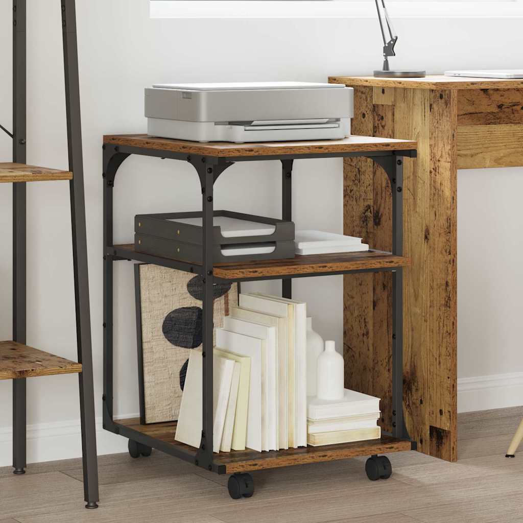 Meuble d'imprimante bois recyclé 43 x 48 x 64 cm Bois manufacturé