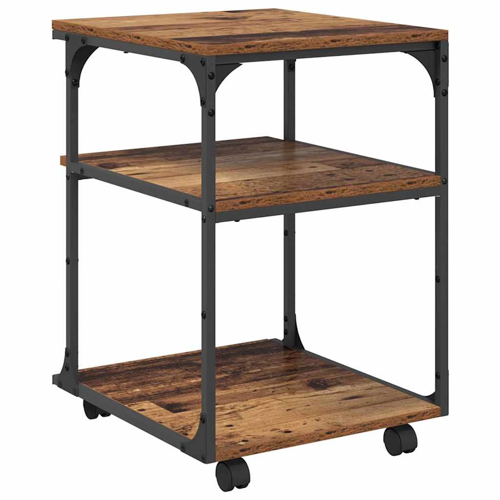 Meuble d'imprimante bois recyclé 43 x 48 x 64 cm Bois manufacturé