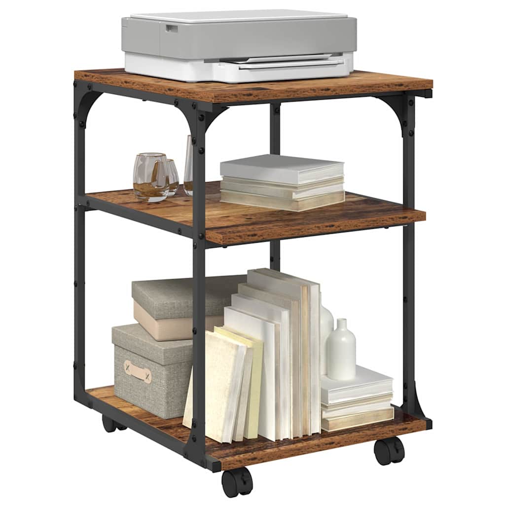 Meuble d'imprimante bois recyclé 43 x 48 x 64 cm Bois manufacturé