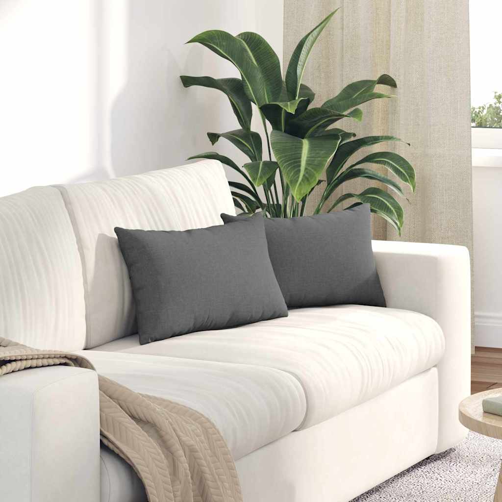 Sofakissen 2 pcs Dunkelgrau 50 x 30 cm Stoff