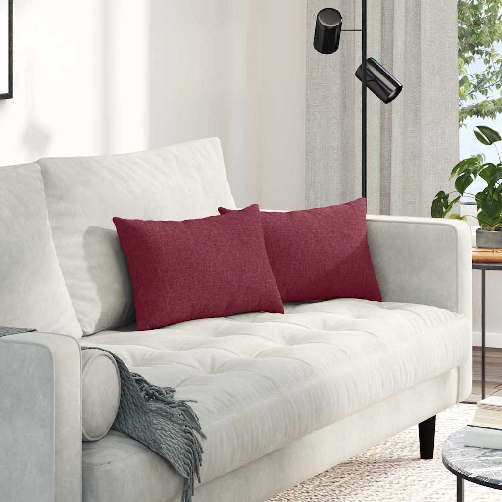 Coussins de canapé 2 pcs Bordeaux 50 x 30 cm Tissu
