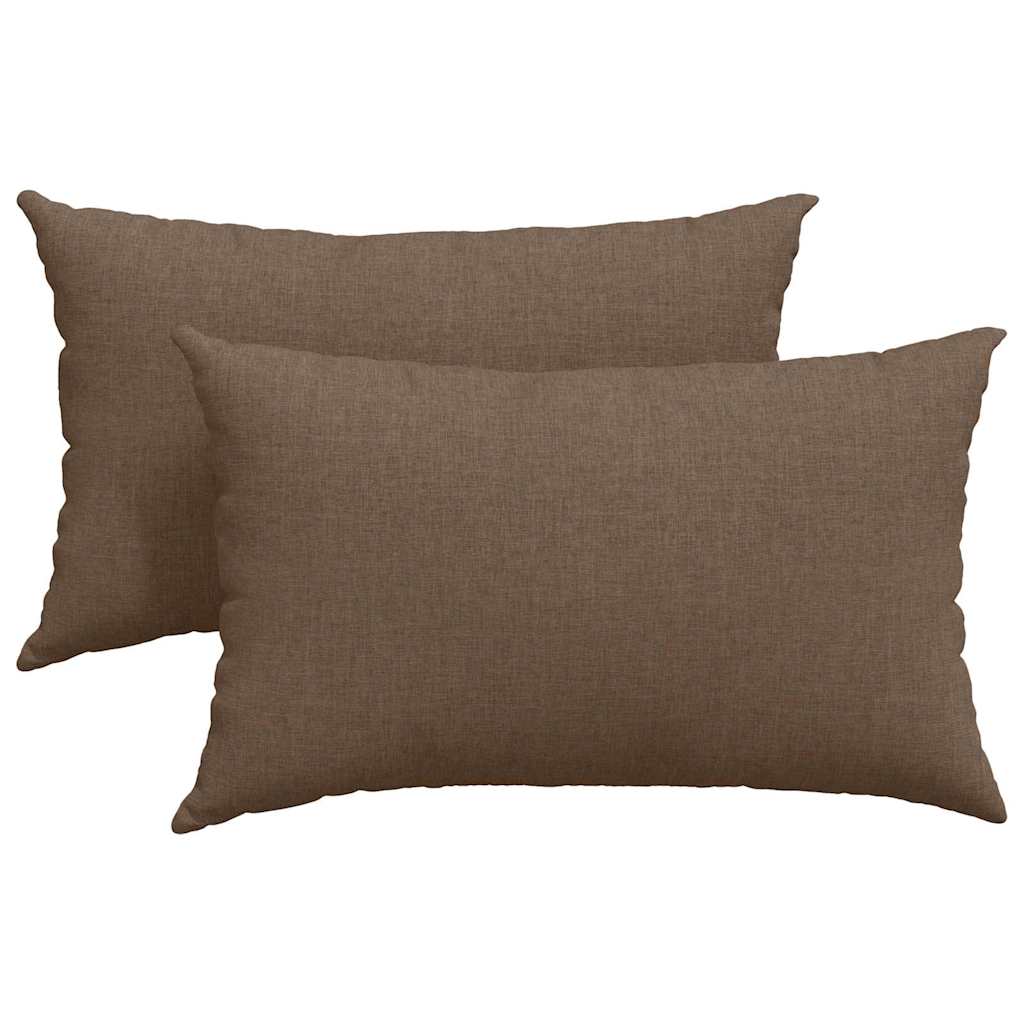 Cushion 2 pcs Brown 50 x 30 cm Fabric