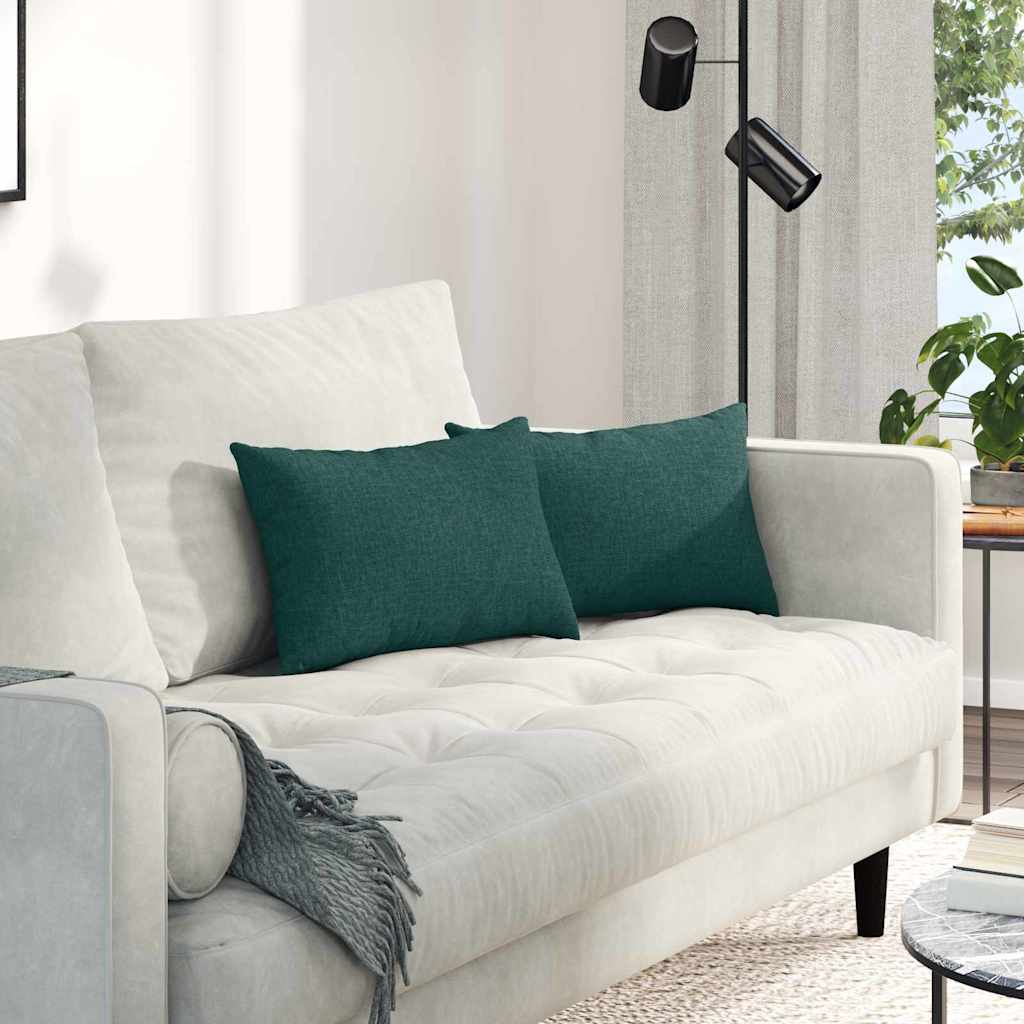 Coussins de canapé 2 pcs Vert foncé 50 x 30 cm Tissu