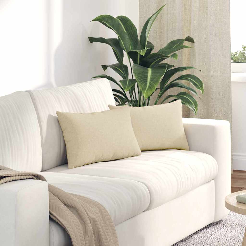 Couch cushions 2 pcs Cream 50 x 30 cm Fabric