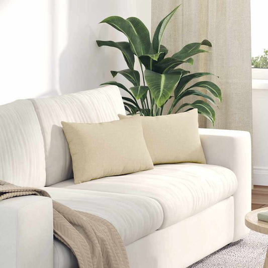 Sofakissen 2 pcs Creme 50 x 30 cm Stoff