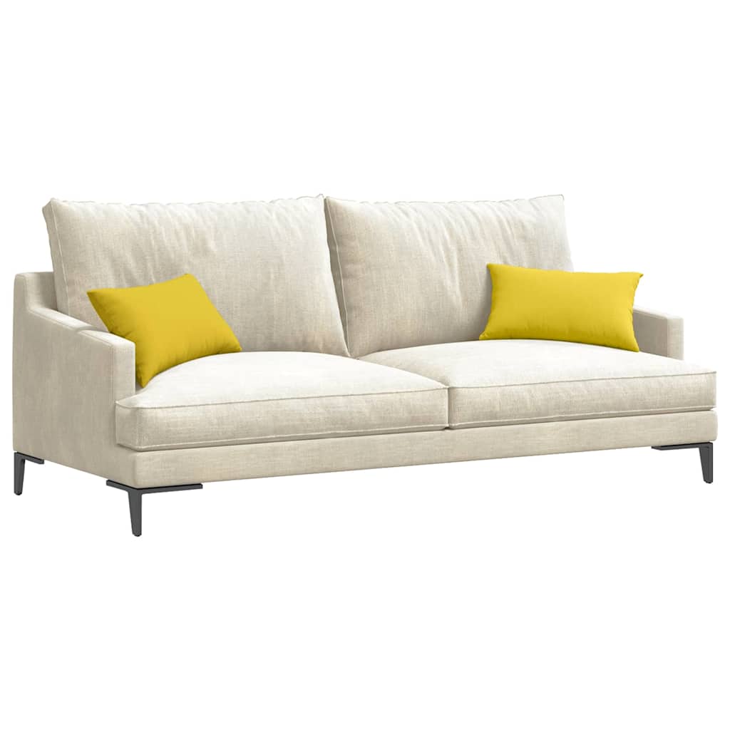 Sofa Cushions 2 pcs Light Yellow 50 x 30 cm Fabric