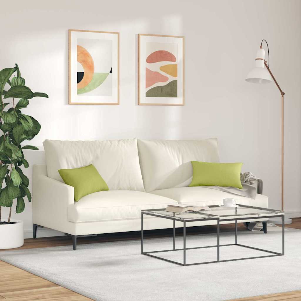Cushions 2 pcs Light Green 50 x 30 cm Fabric