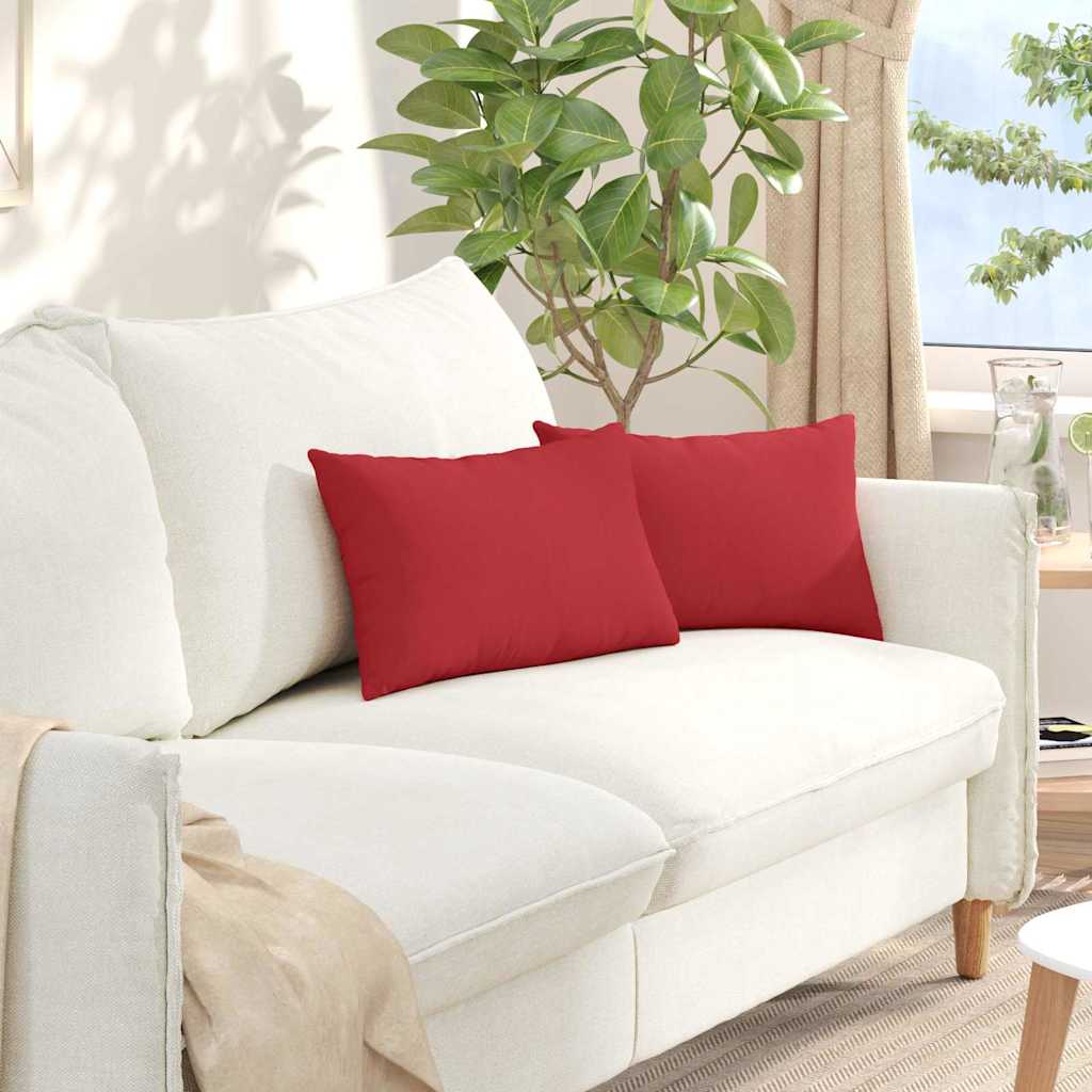 Sofa Cushions 2 pcs Red 50 x 30 cm Fabric