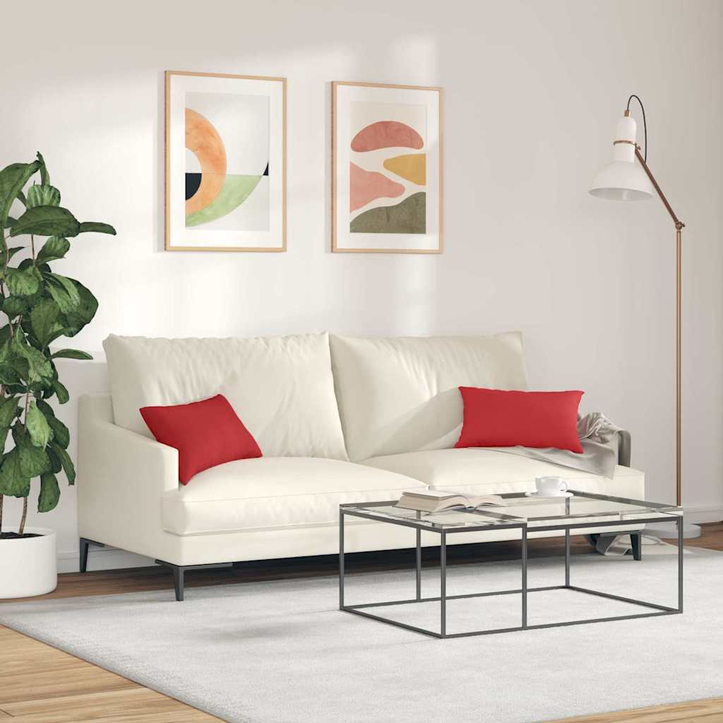 Sofa Cushions 2 pcs Red 50 x 30 cm Fabric