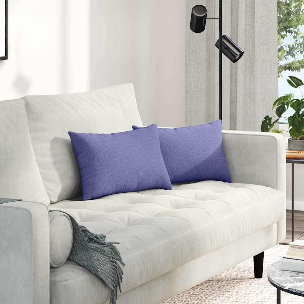 Coussins de canapé 2 pcs Jean bleu 50 x 30 cm Tissu