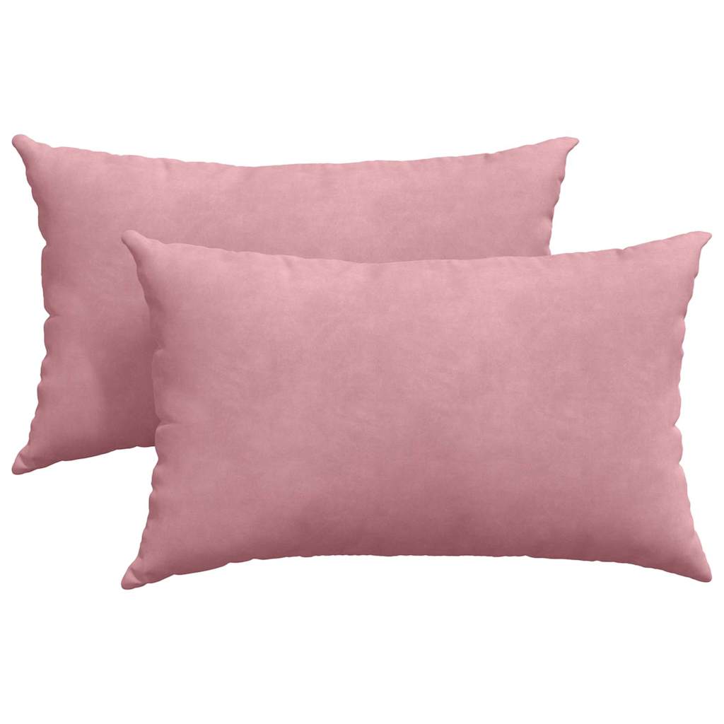 Coussins de canapé 2 pièces Rose 50 x 30 cm Tissu côtelé