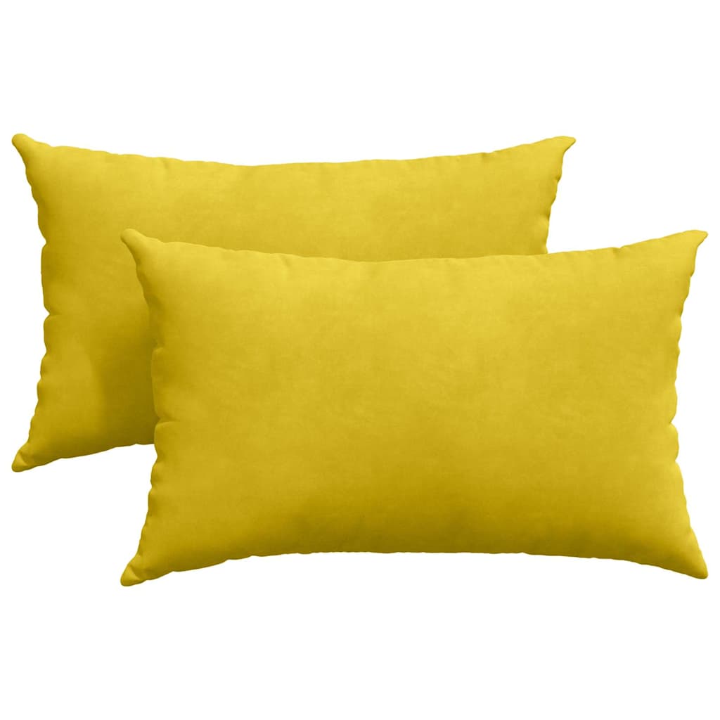 Coussins de canapé 2 pièces jaunes 50 x 30 cm en velours côtelé
