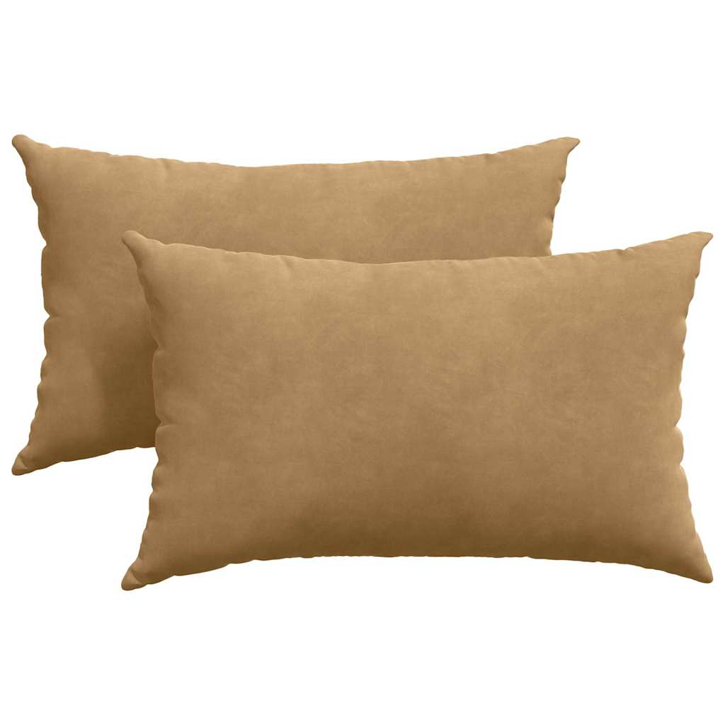 Coussins de canapé 2 pièces marron 50 x 30 cm velours côtelé