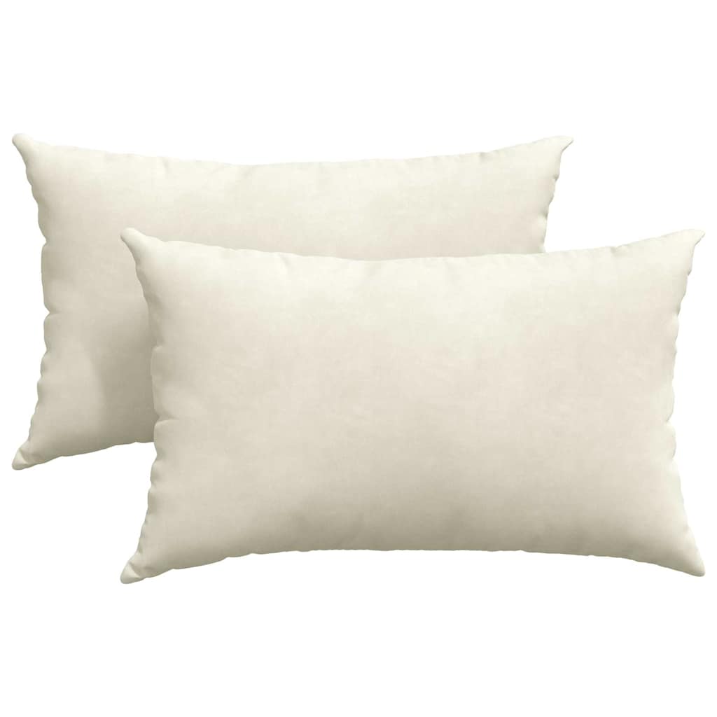 Coussins de canapé 2 pièces crème 50 x 30 cm en velours côtelé
