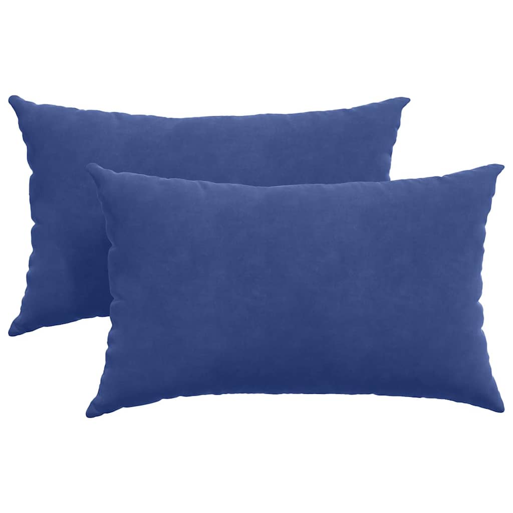 Coussins de canapé 2 pièces bleu police 50 x 30 cm velours côtelé