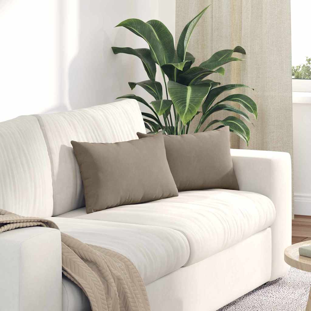 Sofa cushions 2 pieces Taupe 50 x 30 cm Fabric