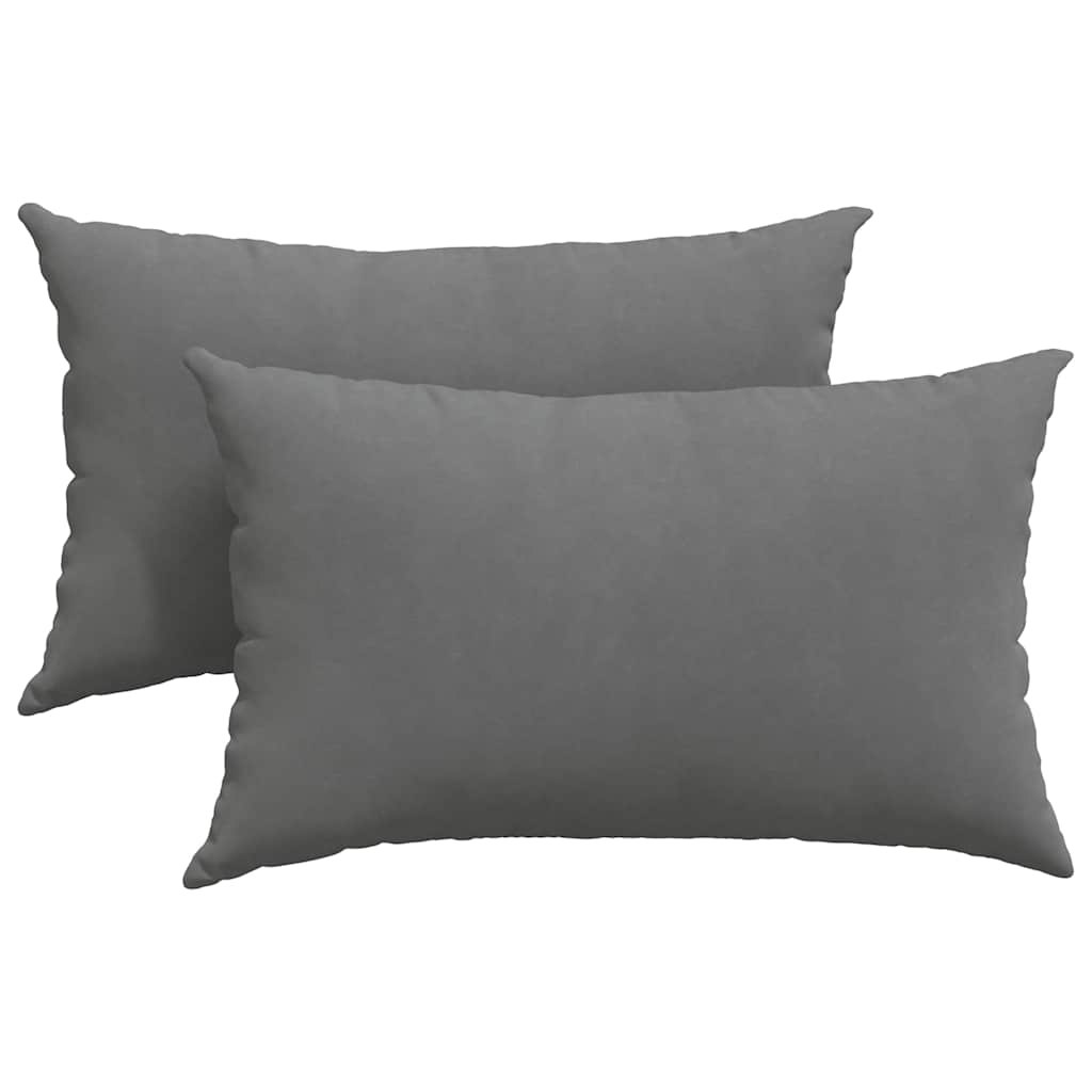 Coussins de canapé 2 pièces Gris foncé 50 x 30 cm Tissu