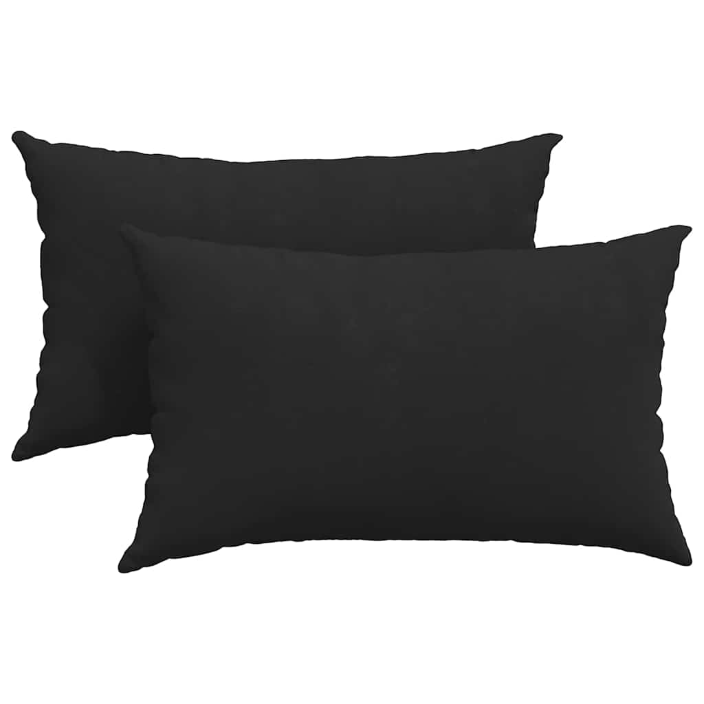 Coussins de canapé 2 pièces noirs 50 x 30 cm en tissu