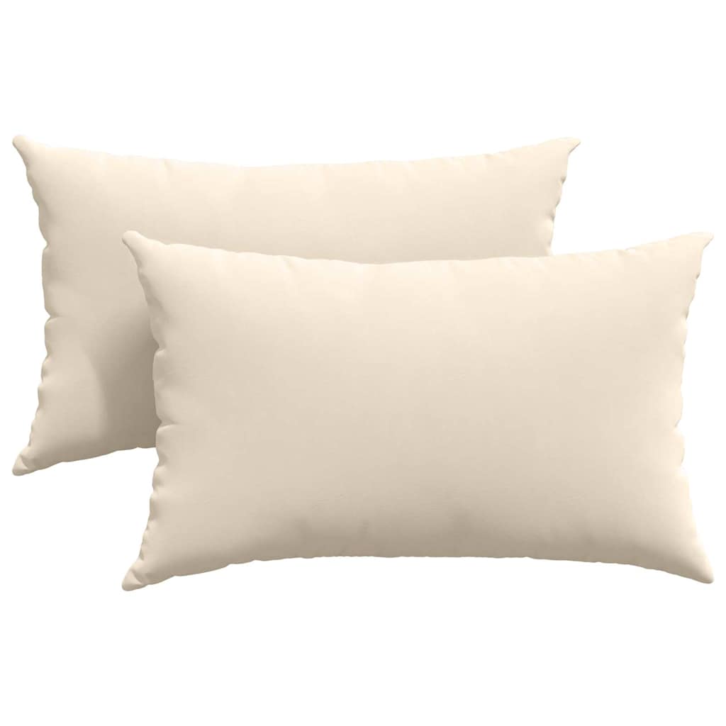 Sofa cushions 2 pieces beige 50 x 30 cm fabric