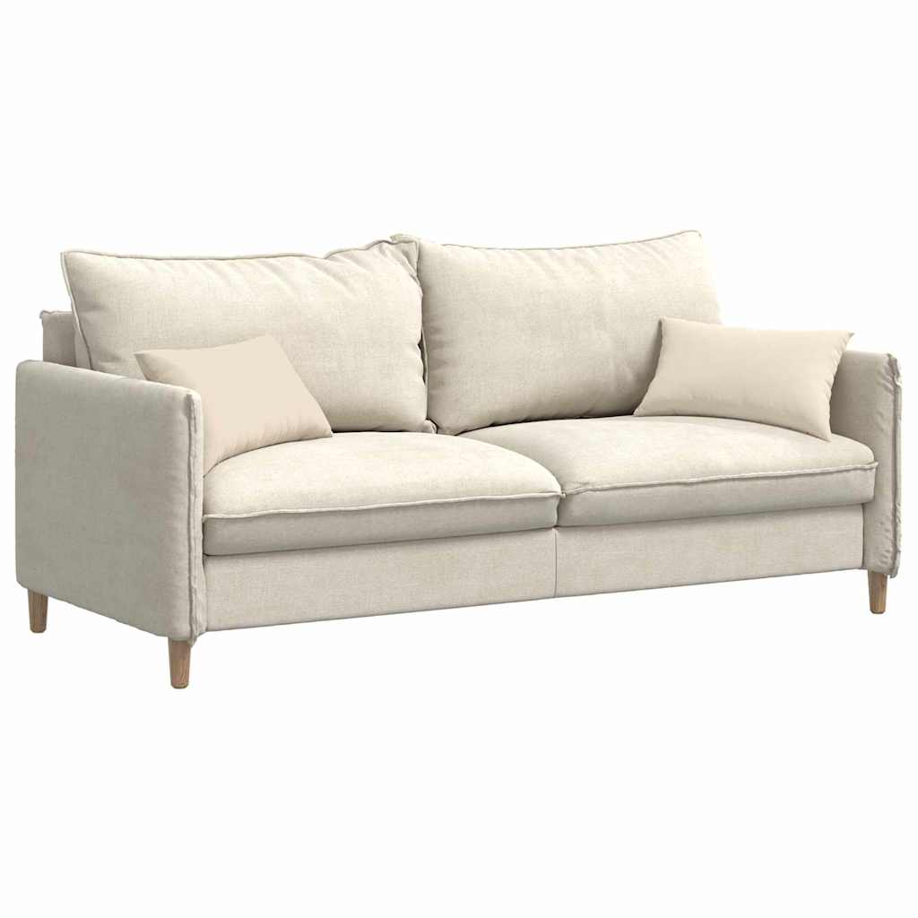Sofa cushions 2 pieces beige 50 x 30 cm fabric