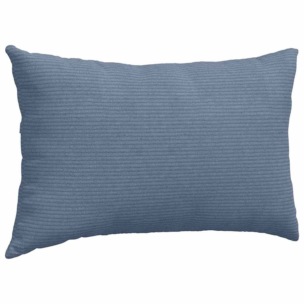 Coussins de canapé 2 pièces bleu 50 x 30 cm velours côtelé