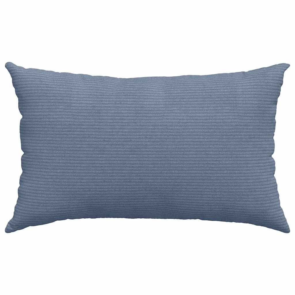 Coussins de canapé 2 pièces bleu 50 x 30 cm velours côtelé
