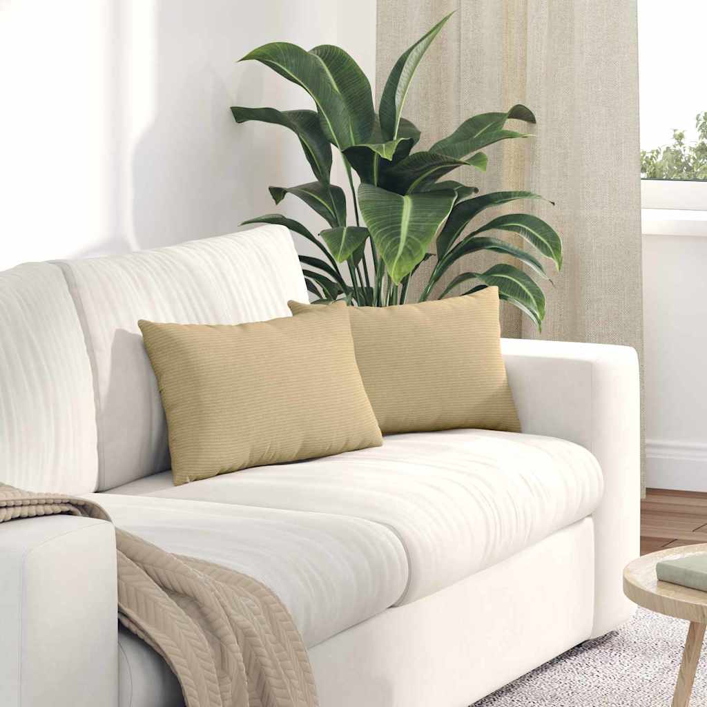 Coussins de canapé 2 pièces gris-vert 50 x 30 cm en velours côtelé