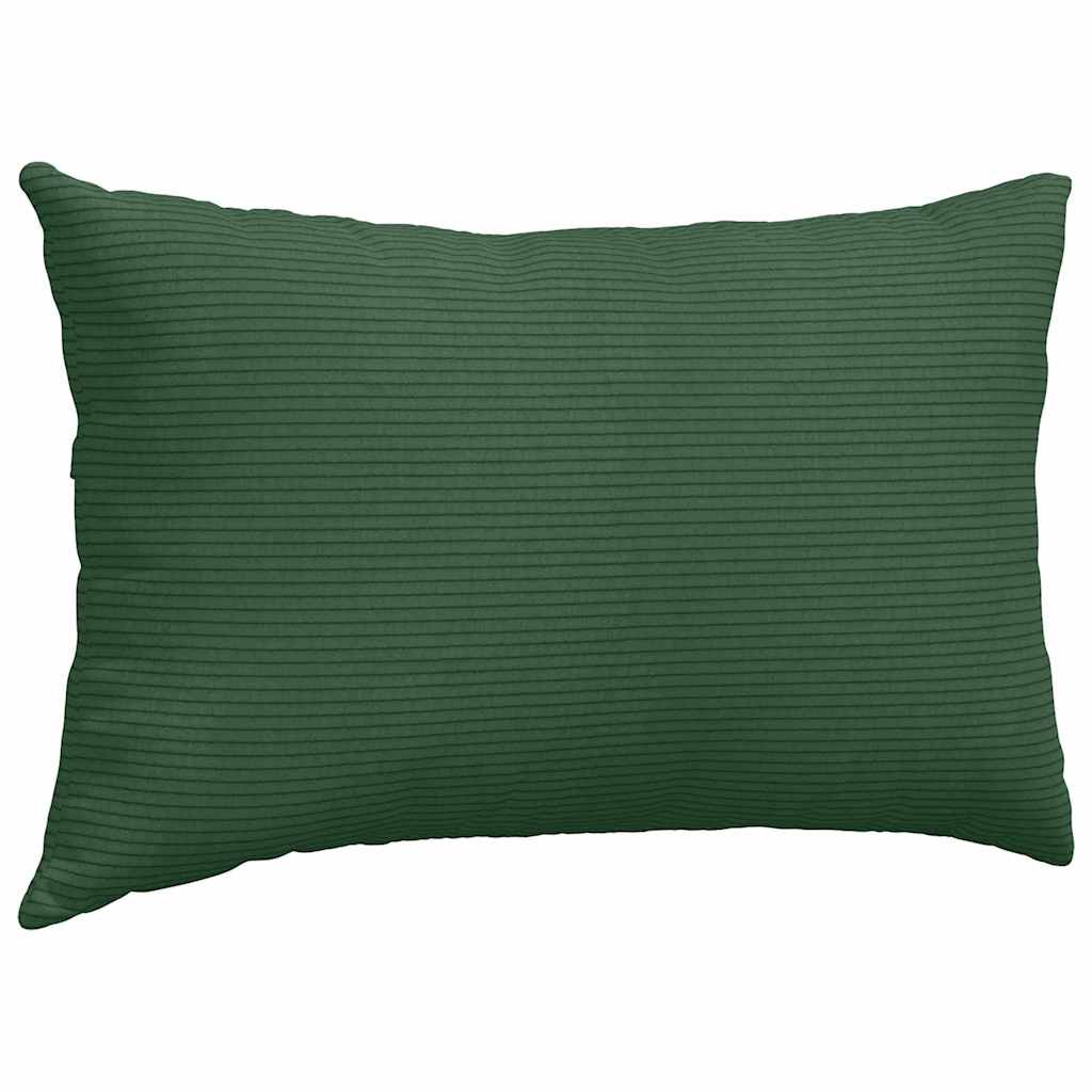 Coussins de canapé 2 pièces Vert foncé 50 x 30 cm Tissu côtelé