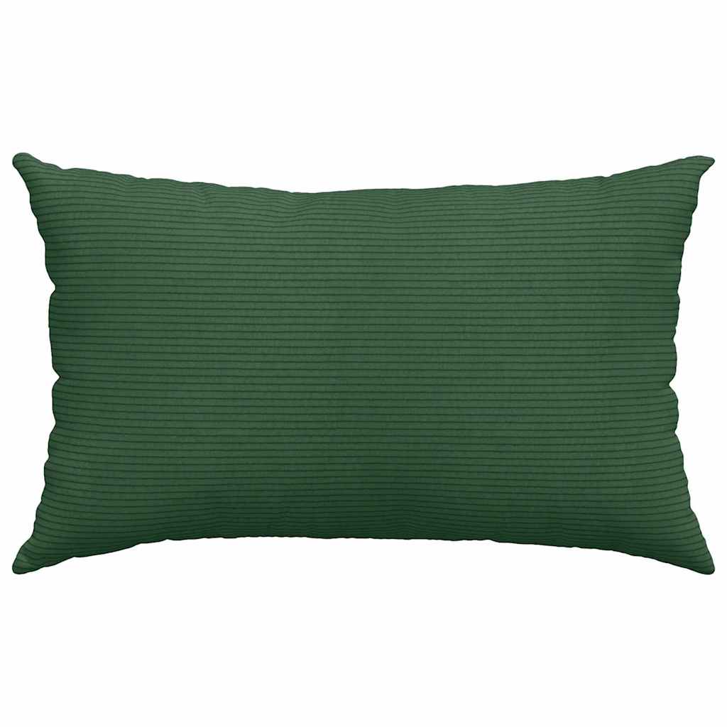 Coussins de canapé 2 pièces Vert foncé 50 x 30 cm Tissu côtelé