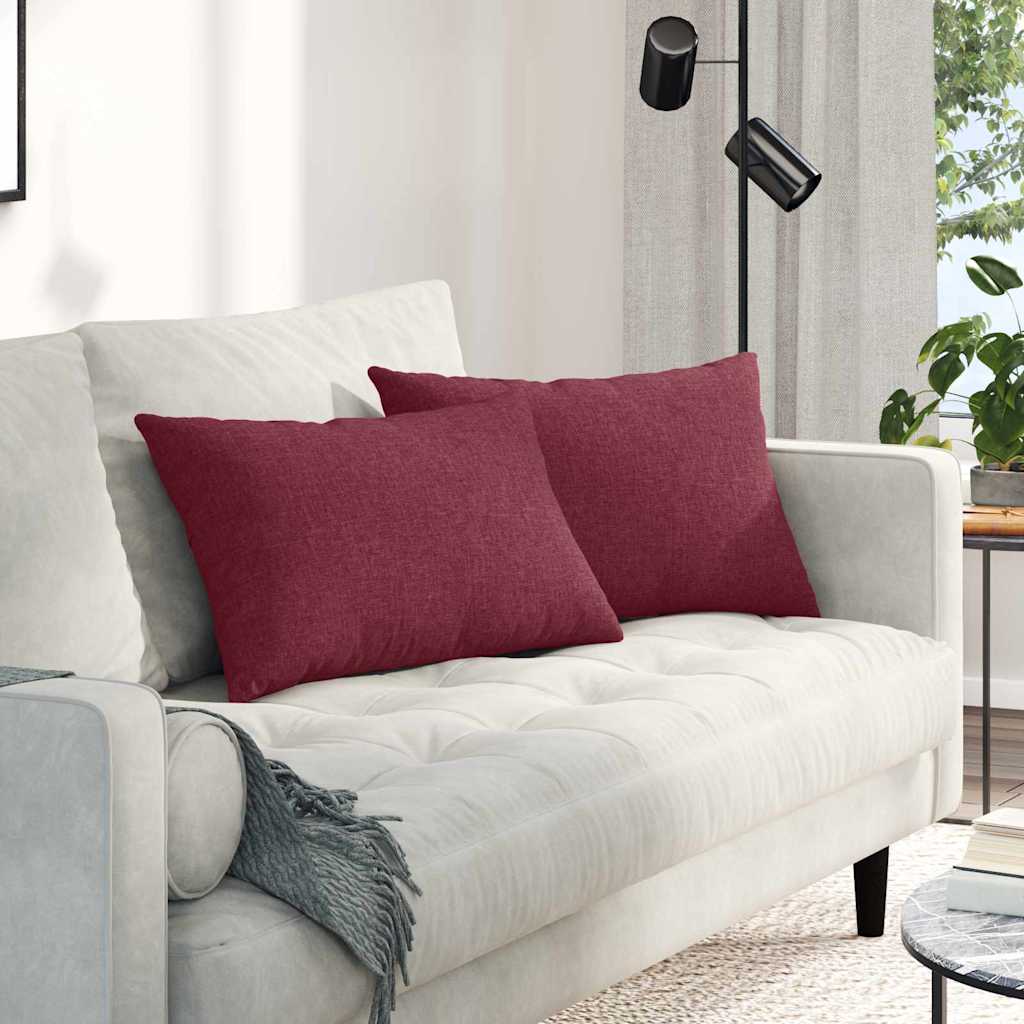 Coussins de canapé 2 pcs Rouge Vin 60 x 40 cm Tissu