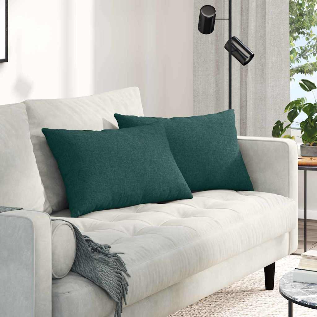 Coussins de canapé 2 pcs Vert foncé 60 x 40 cm Tissu