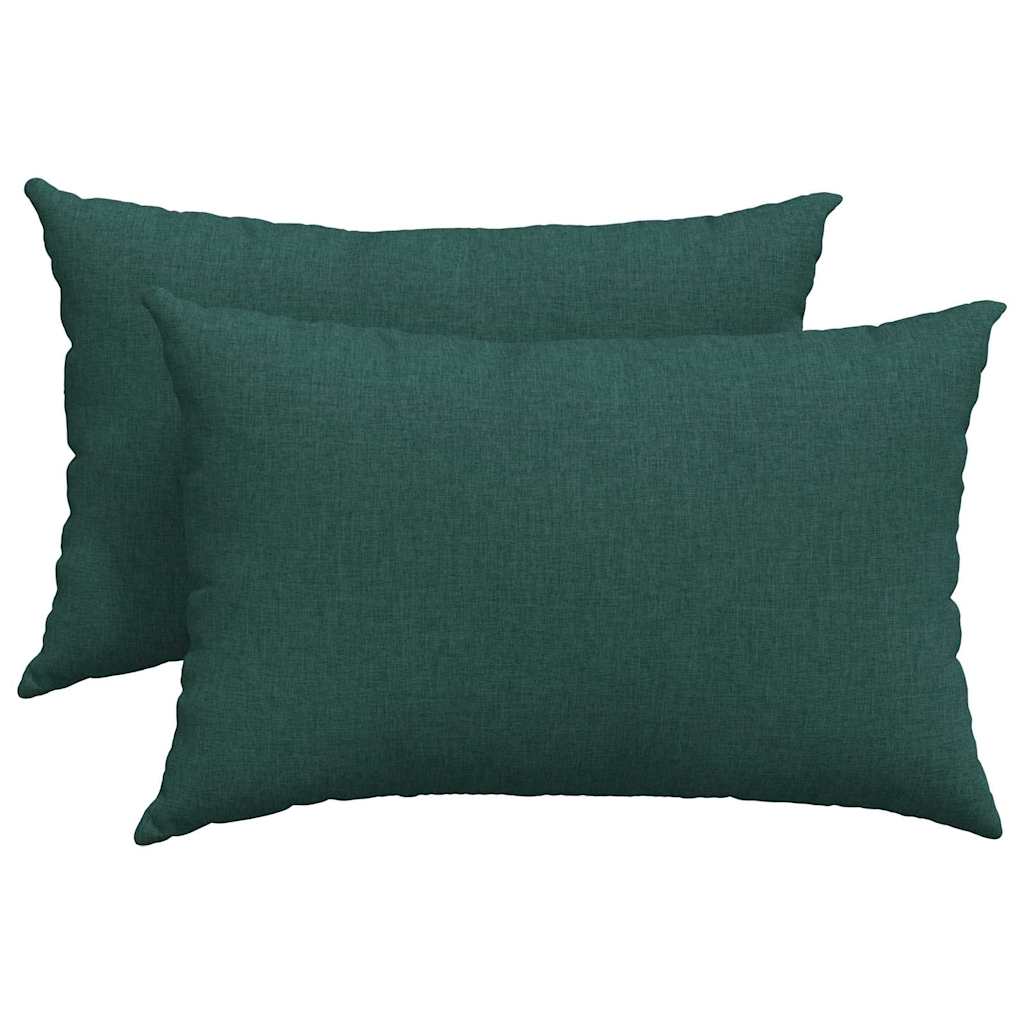Coussins de canapé 2 pcs Vert foncé 60 x 40 cm Tissu