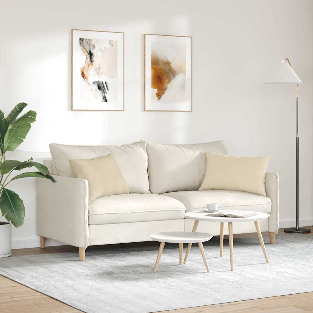 Sofa cushions 2 pcs Cream 60 x 40 cm Fabric