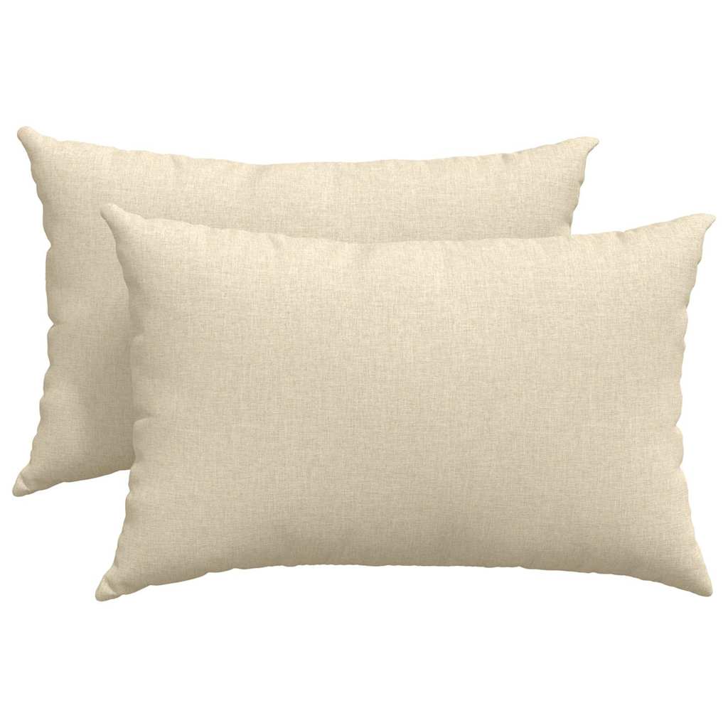 Sofa cushions 2 pcs Cream 60 x 40 cm Fabric