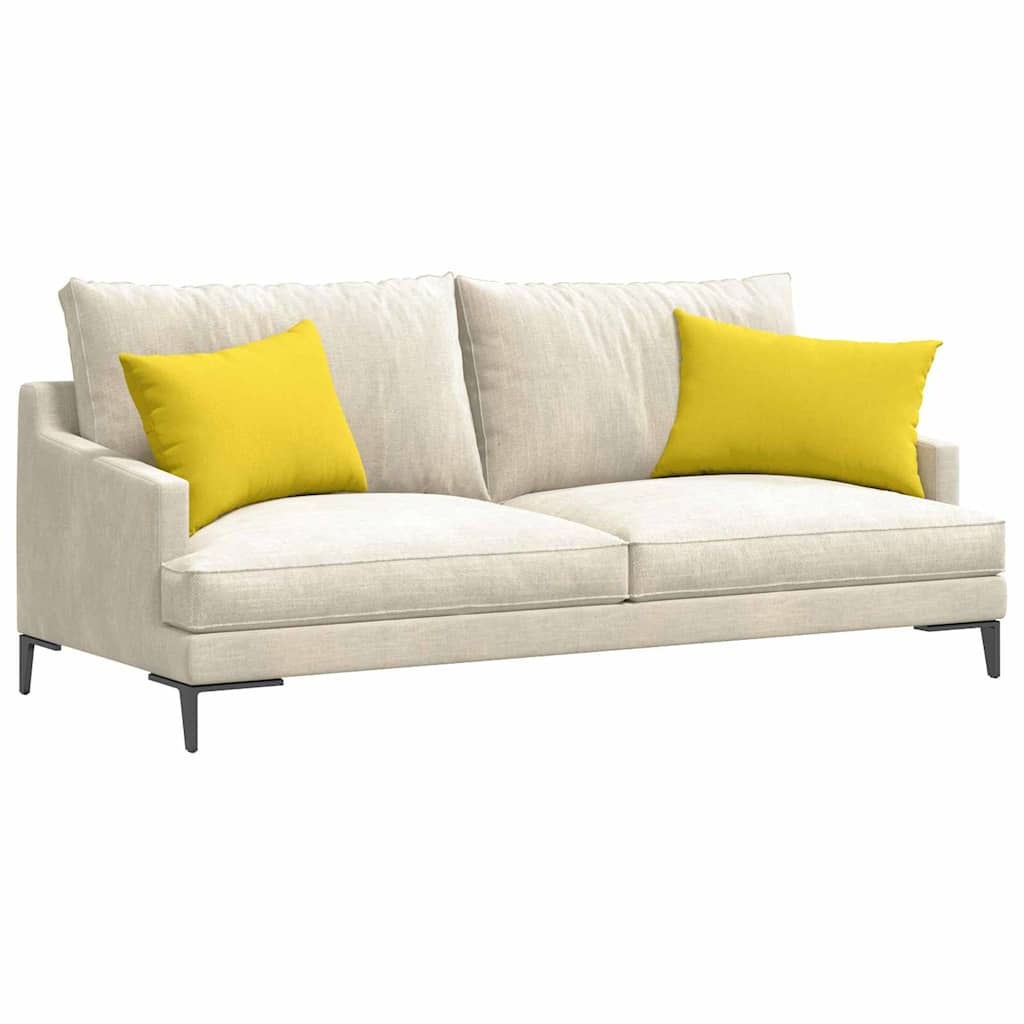 Sofa cushions 2 pcs Light Yellow 60 x 40 cm Fabric