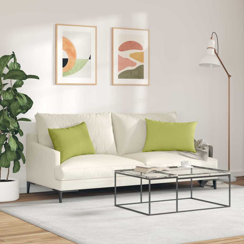 Sofa cushions 2 pcs Light green 60 x 40 cm Fabric