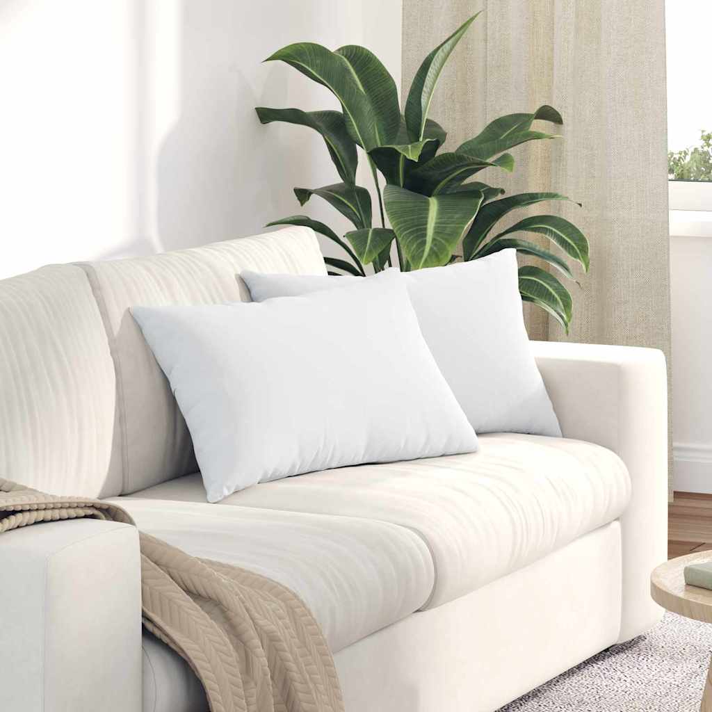 Sofa Cushions 2 pcs White 60 x 40 cm Fabric