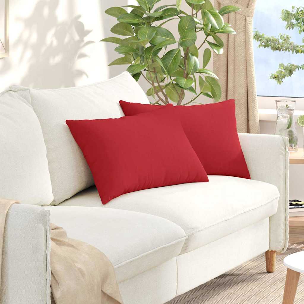 Sofa cushions 2 pcs Red 60 x 40 cm Fabric