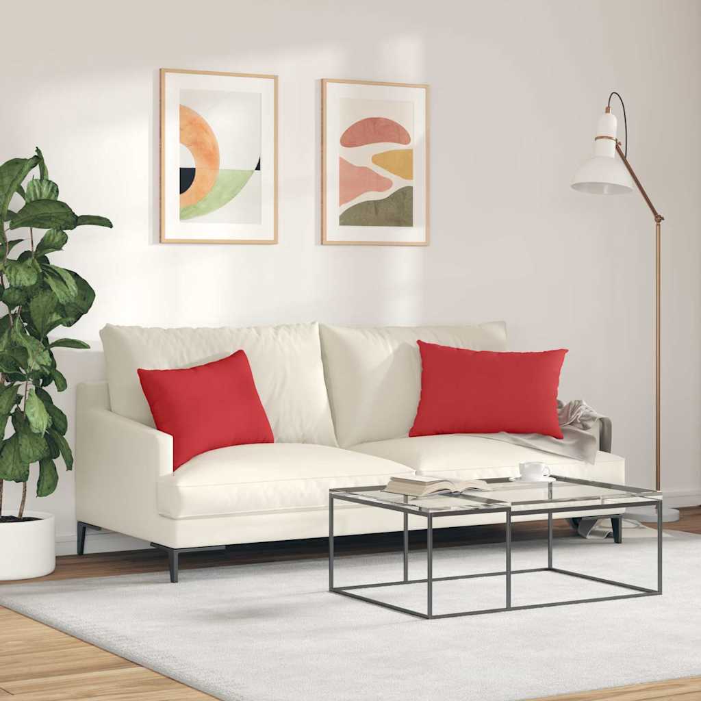 Sofa cushions 2 pcs Red 60 x 40 cm Fabric