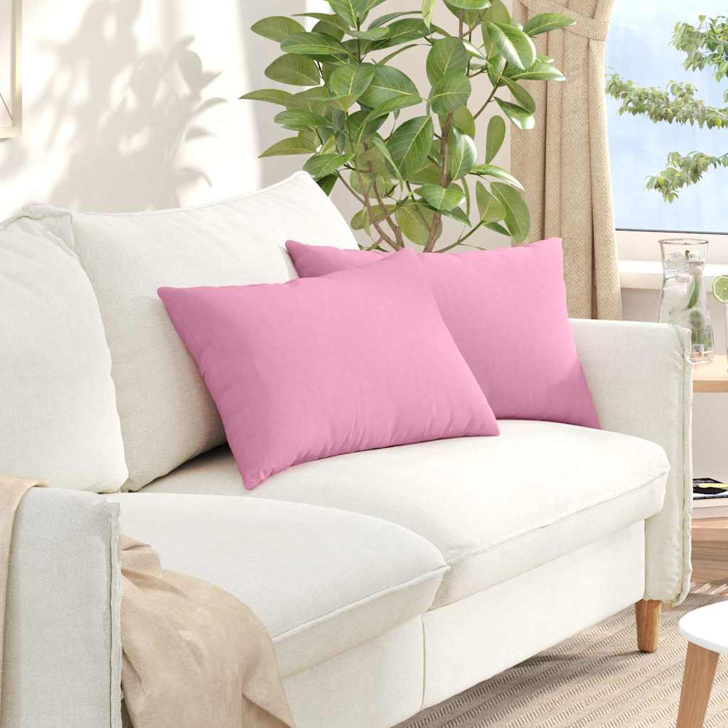 Coussins de canapé 2 pcs Rose 60 x 40 cm Tissu