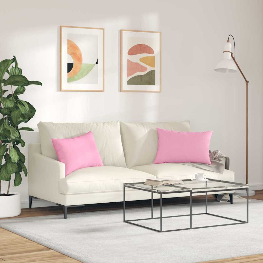 Coussins de canapé 2 pcs Rose 60 x 40 cm Tissu