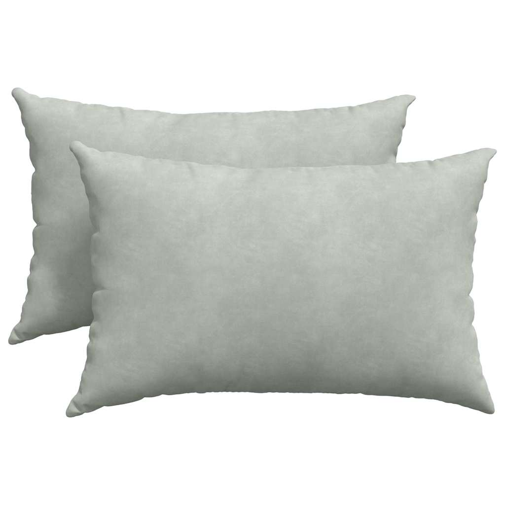 Sofa Cushions 2 Pieces Light Grey 60 x 40 cm Corduroy Fabric