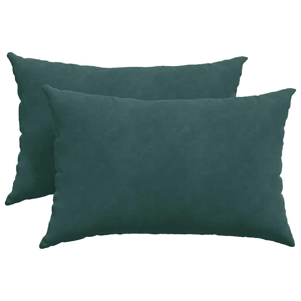 Coussins de canapé 2 pièces Vert foncé 60 x 40 cm Velours côtelé