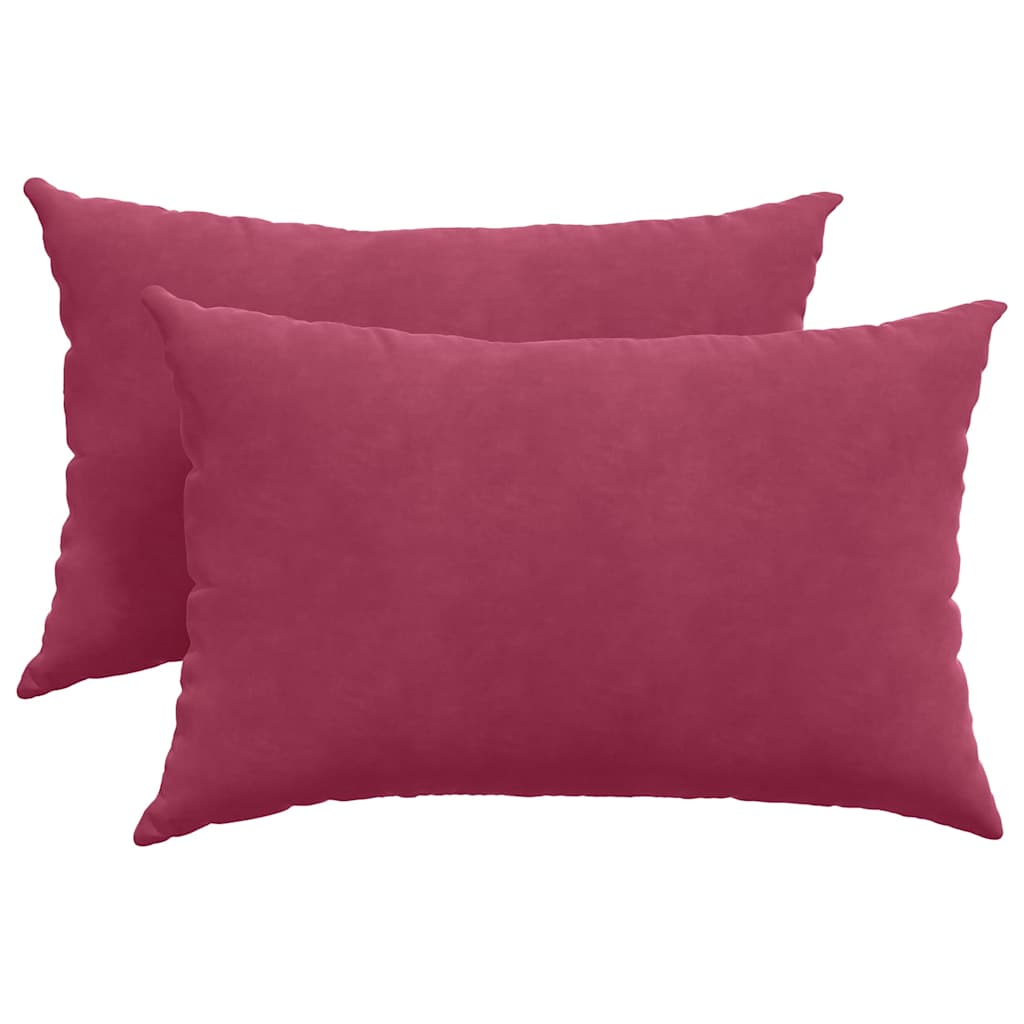 Sofa cushions 2 pieces burgundy 60 x 40 cm corduroy
