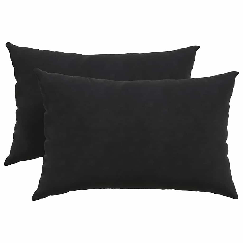 Coussins de canapé 2 pièces noirs 60 x 40 cm en velours côtelé