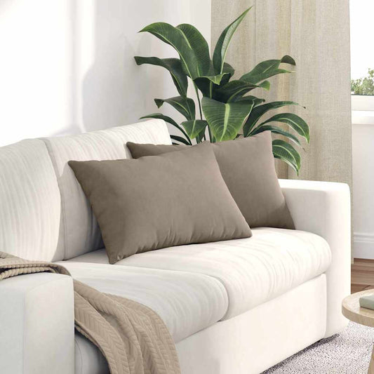 Sofakissen 2 Stück Taupe 60 x 40 cm Stoff