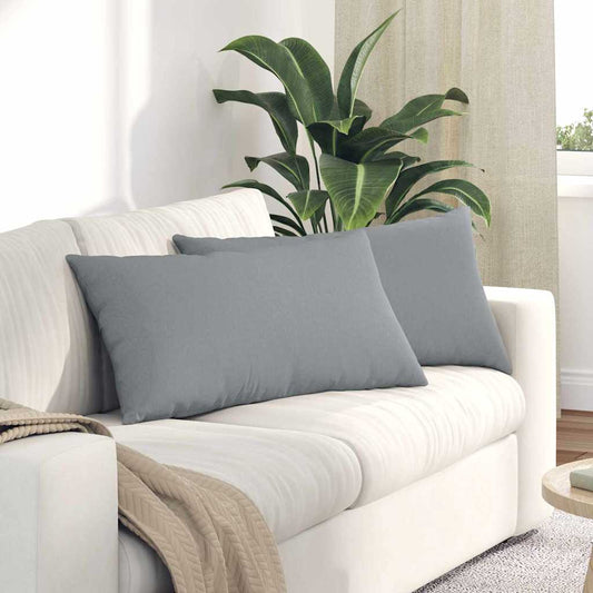 Sofakissen 2 pcs Hellgrau 80 x 40 cm Stoff