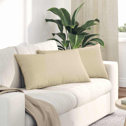 Sofakissen 2 pcs Creme 80 x 40 cm Stoff
