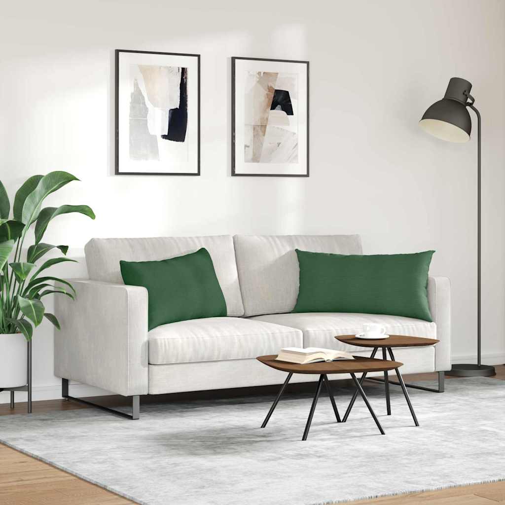 Coussins de canapé 2 pièces Vert foncé 80 x 40 cm Velours côtelé